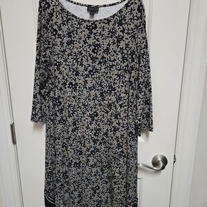 J. Jill Black and Tan Floral Long Sleeve Dress
